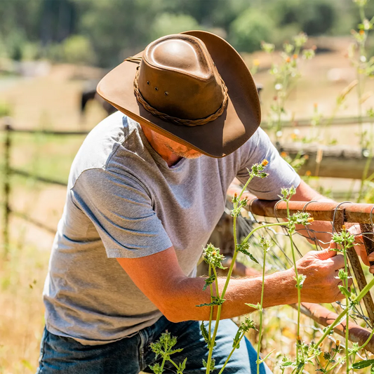 Hollywood | Mens Leather Cowboy Hat
