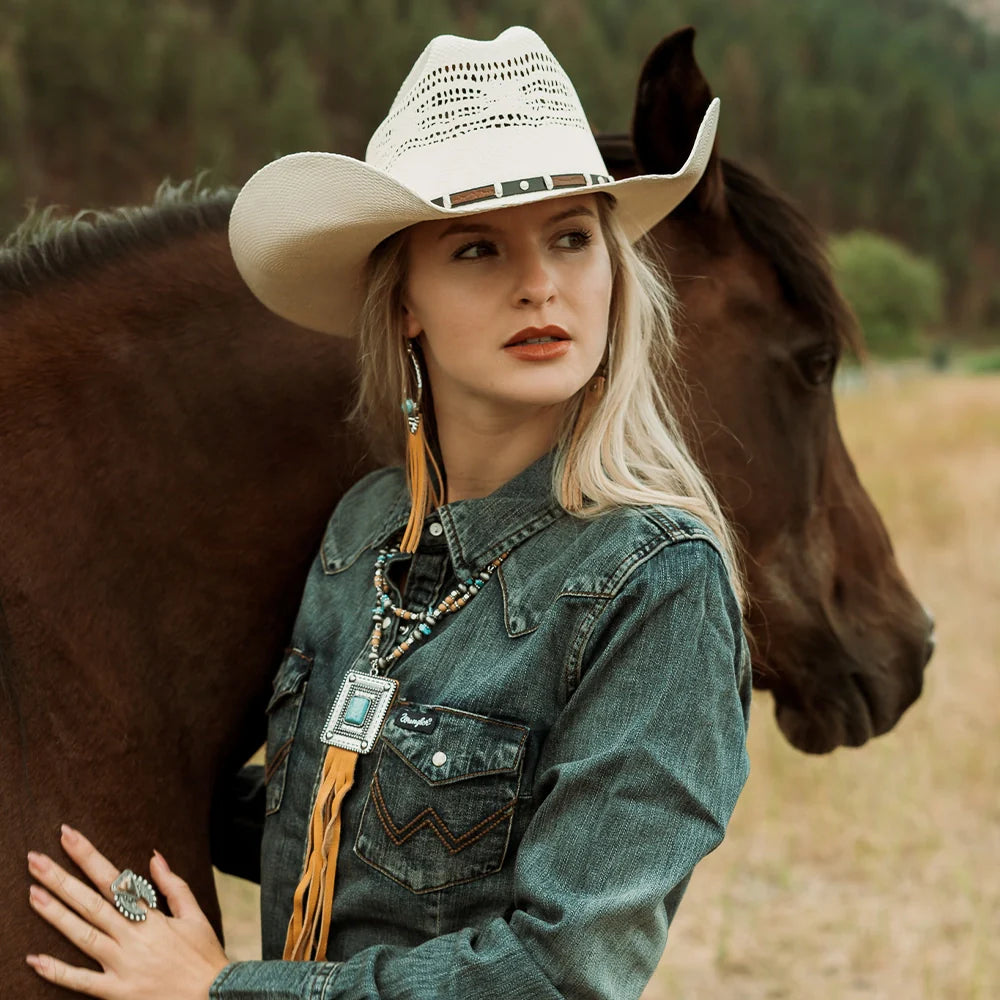 Montana | Womens Straw Cowgirl Hat with Western Hat Band
