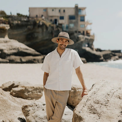 Nero | Mens Two-Tone Woven Straw Fedora Hat