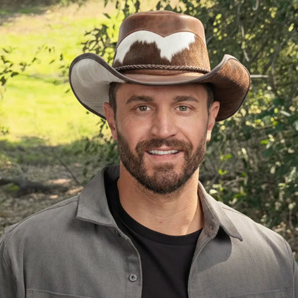 Pinto | Mens Leather Cowboy Hat with Calf Accents