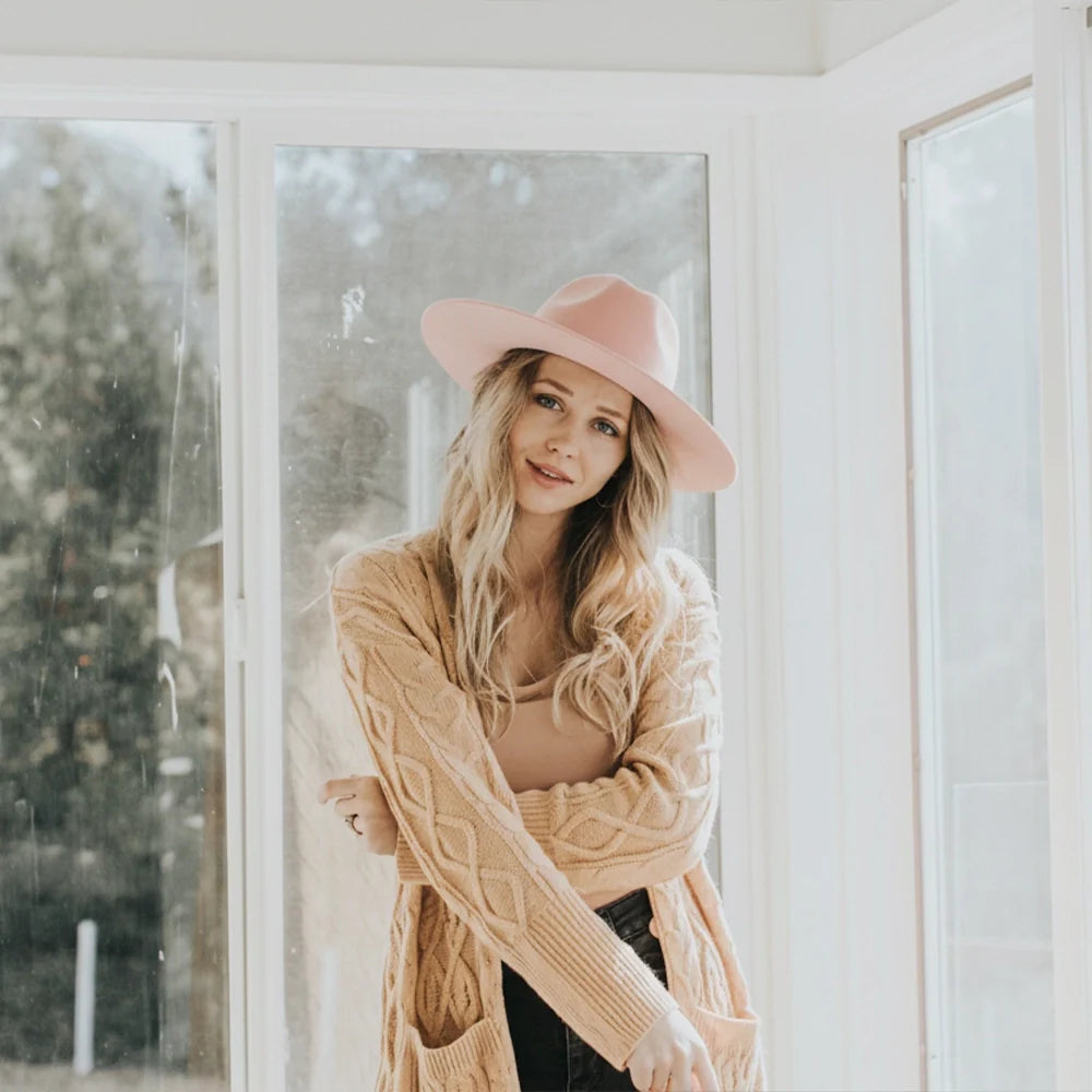 Rancher | Womens Wide Brim Felt Fedora Hat