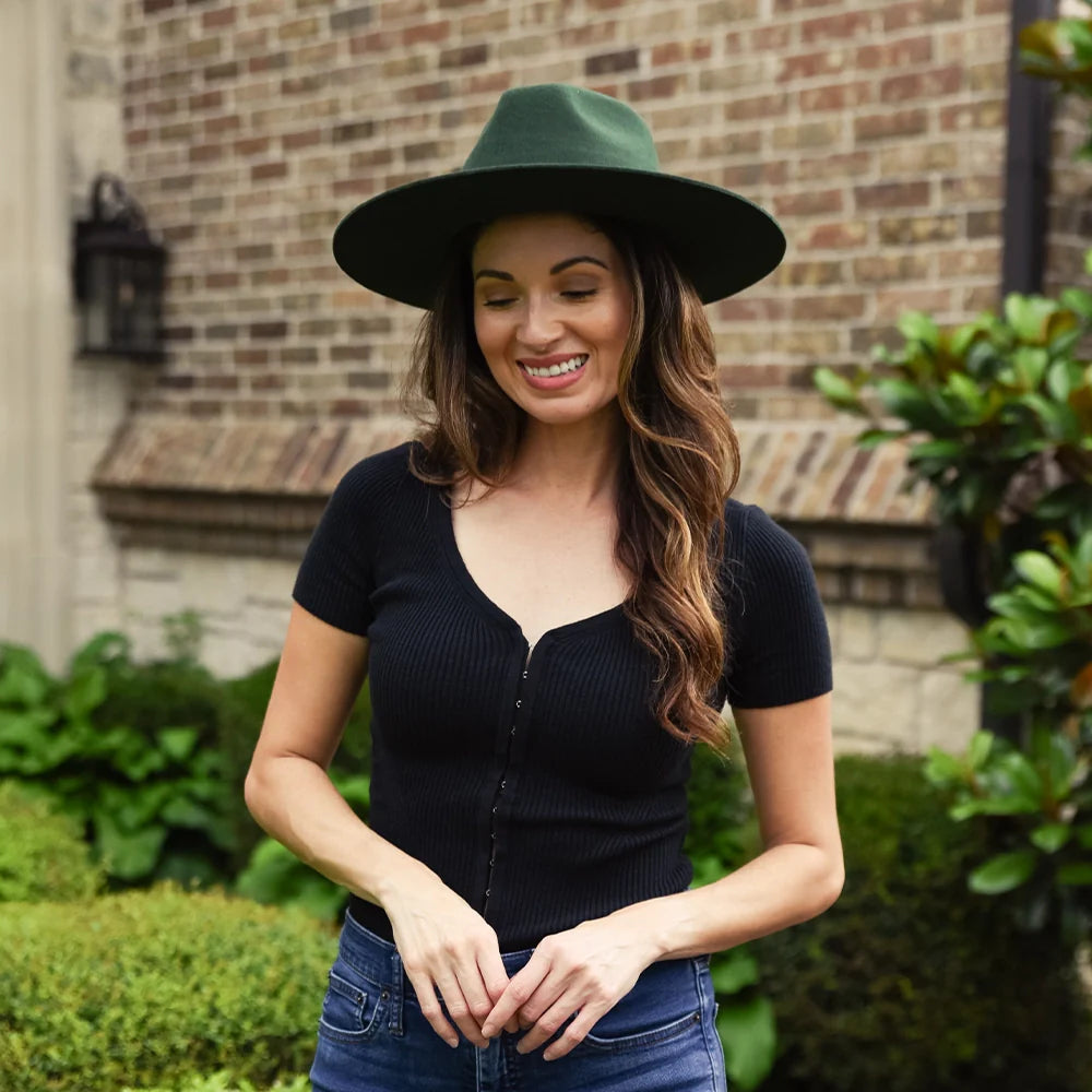 Rancher | Womens Wide Brim Felt Fedora Hat