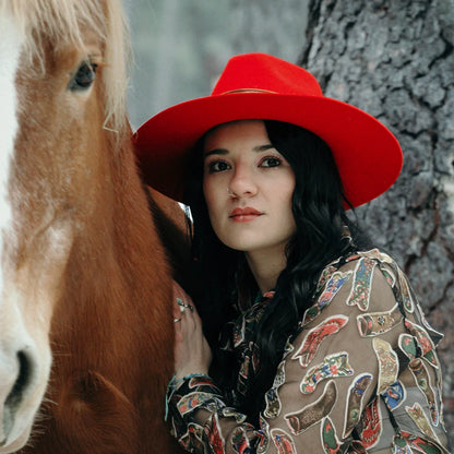 Rancher | Womens Wide Brim Felt Fedora Hat