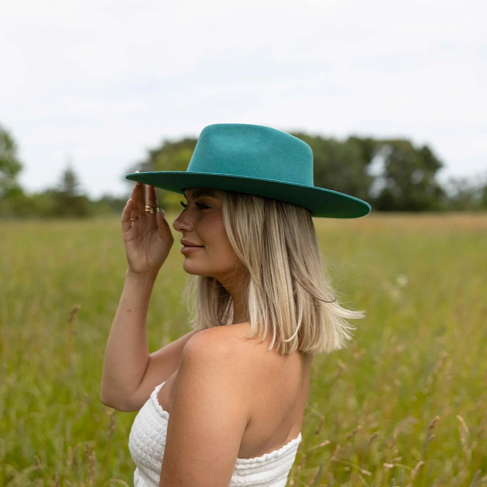 Rancher | Womens Wide Brim Felt Fedora Hat