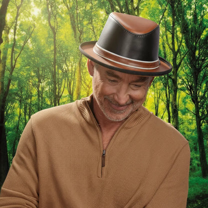 Rocky | Mens Leather Fedora Hat