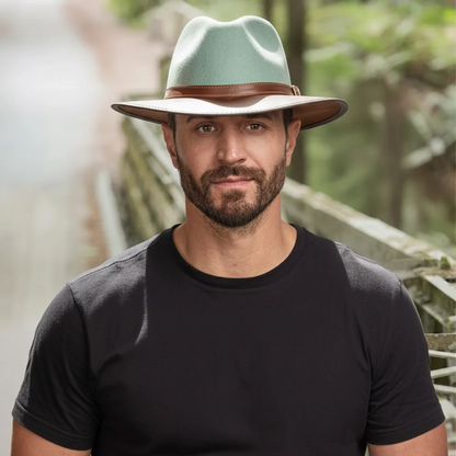 Summit | Mens Felt Leather Fedora Hat