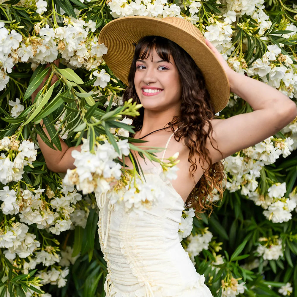 Trevi | Womens Wide Brim Straw Sun Hat