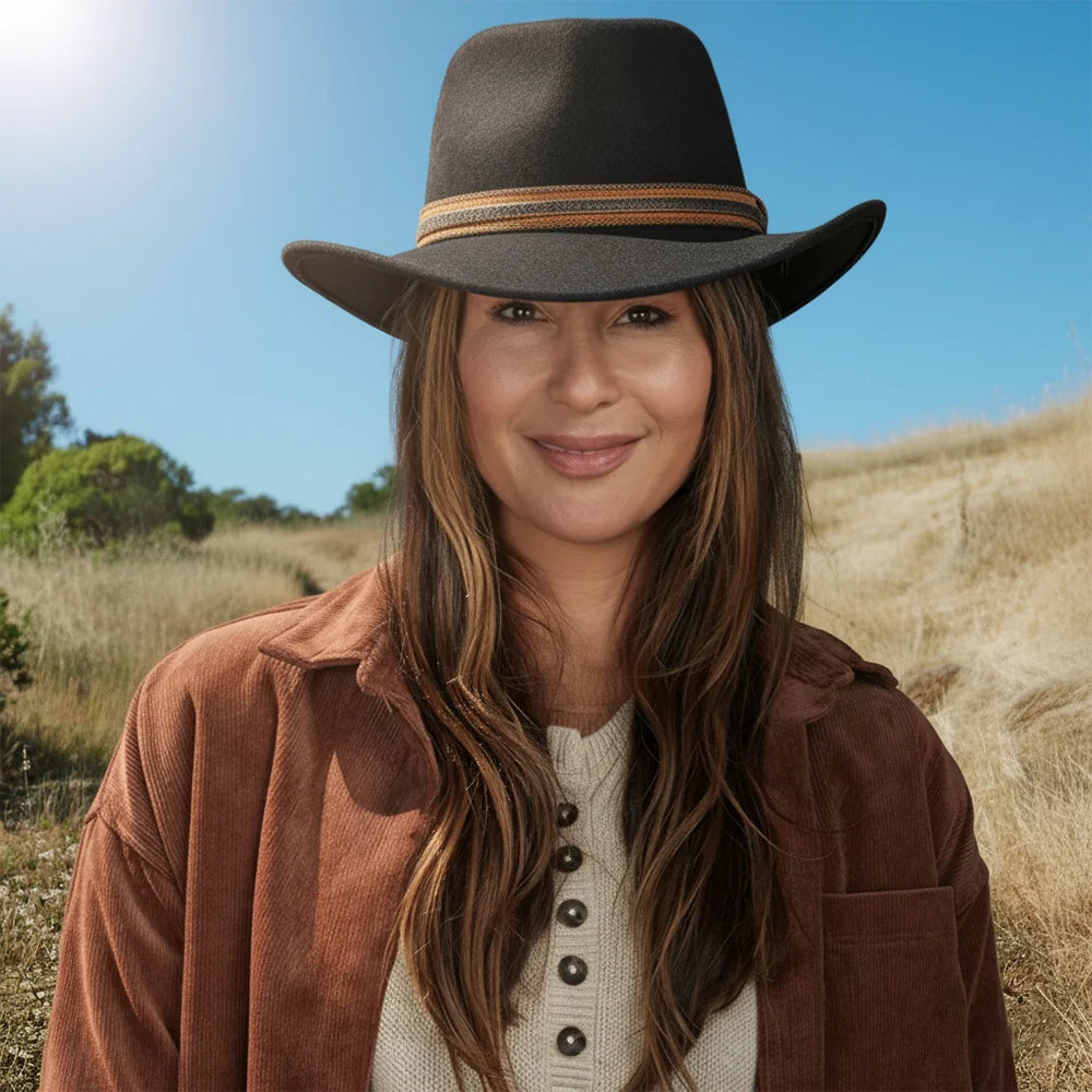 Zion | Womens Crushable Wool Felt Outback Hat