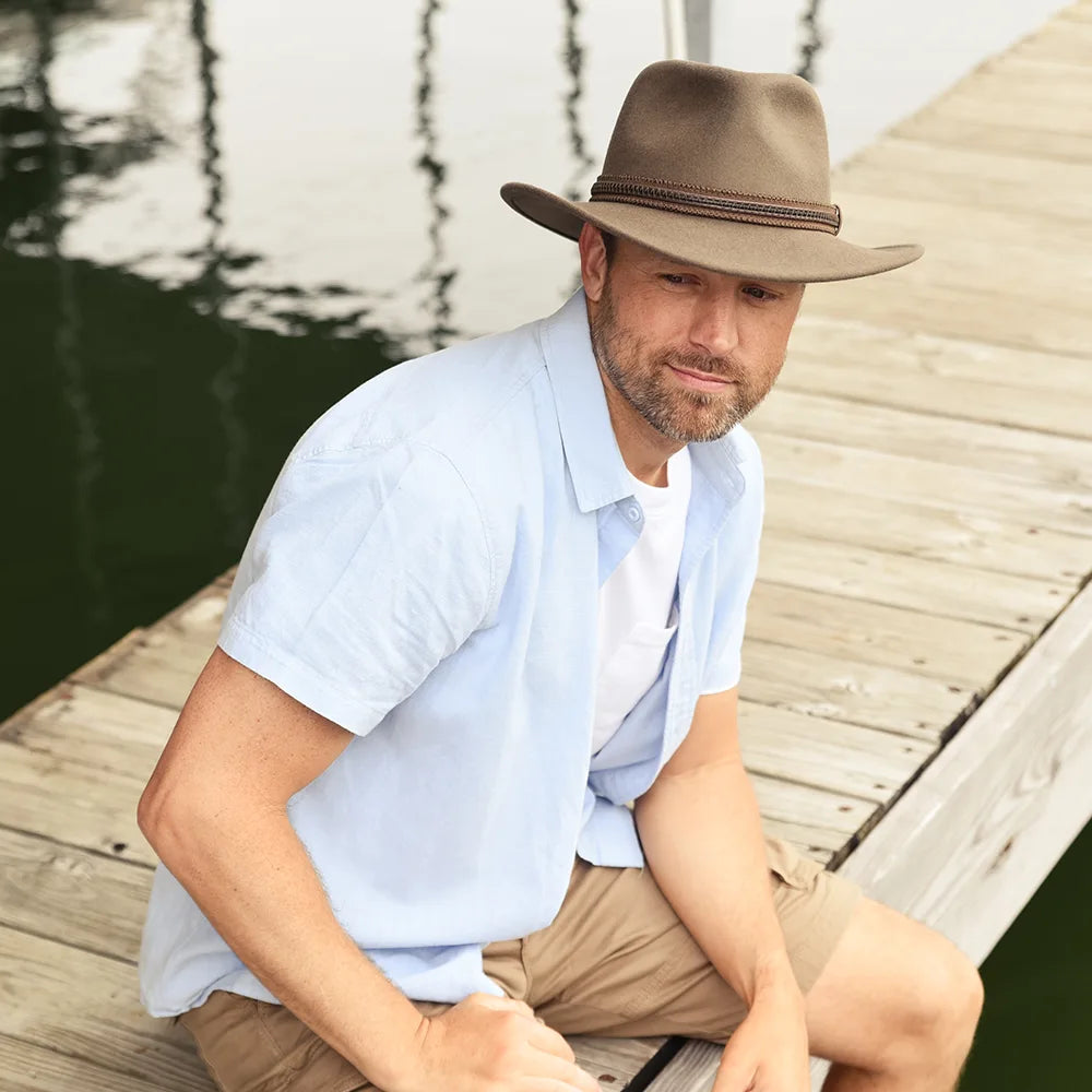 Zion | Mens Crushable Wool Felt Outback Hat