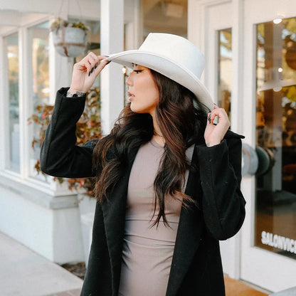Blizzard | Womens White Leather Cowgirl Hat