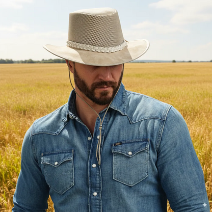 Breeze Latte | Mens Latte Suede Sun Hat