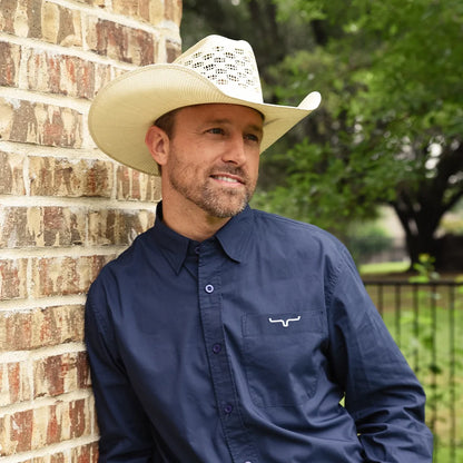 Cal | Mens Vented Crown Woven Bangora Straw Cowboy Hat