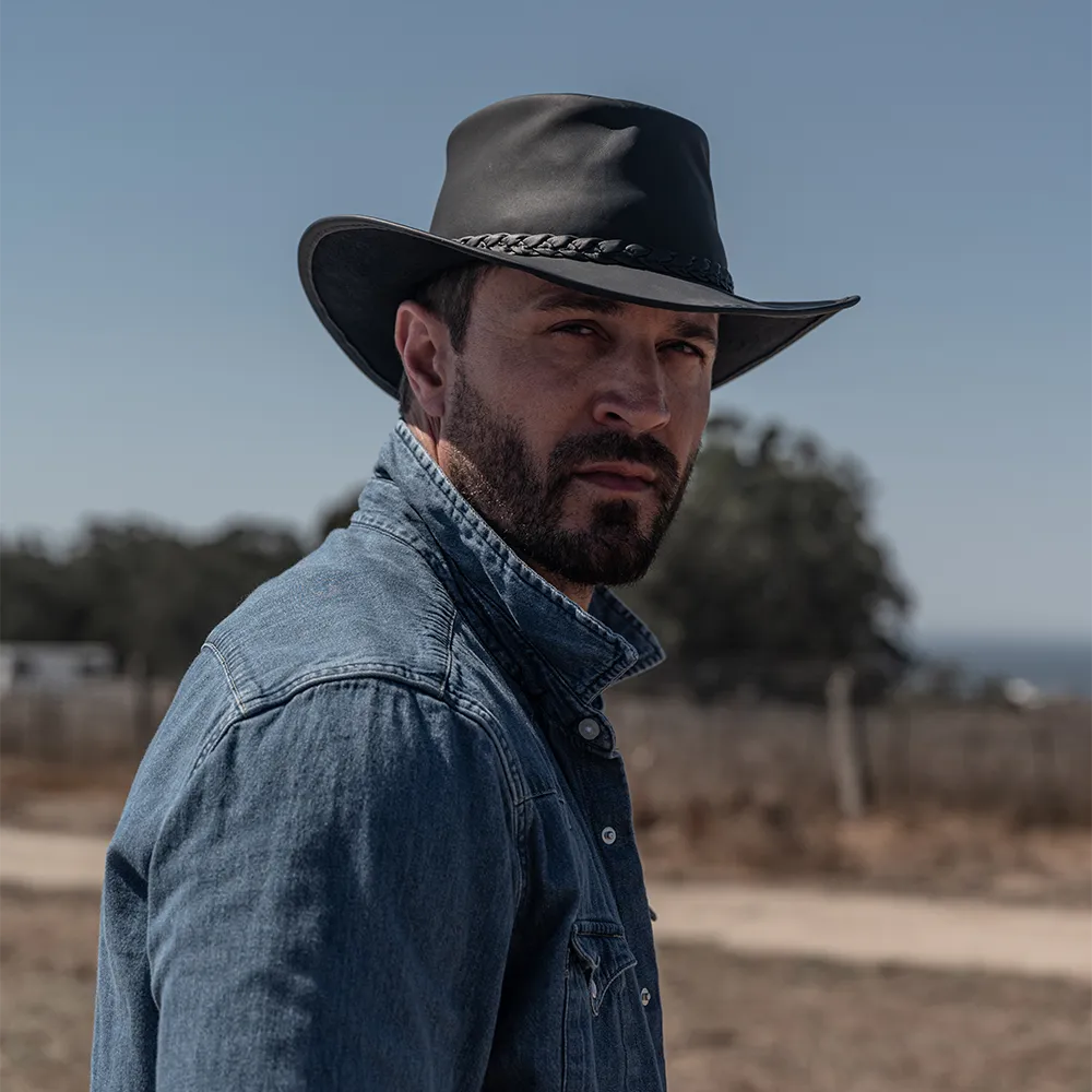 Crusher | Mens Crushable Leather Outback Hat