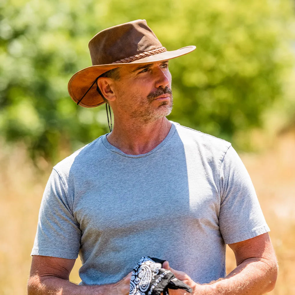 Crusher | Mens Crushable Leather Outback Hat