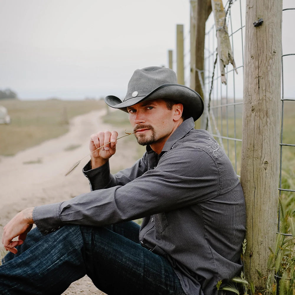 Cyclone | Mens Leather Cowboy Hat