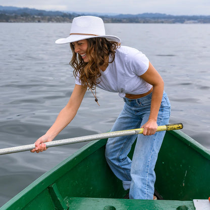 Felix | Womens White Wide Brim Straw Sun Hat