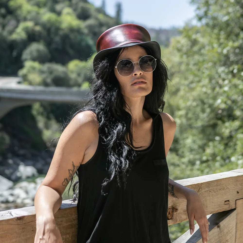 Hampton | Womens Leather Top Hat