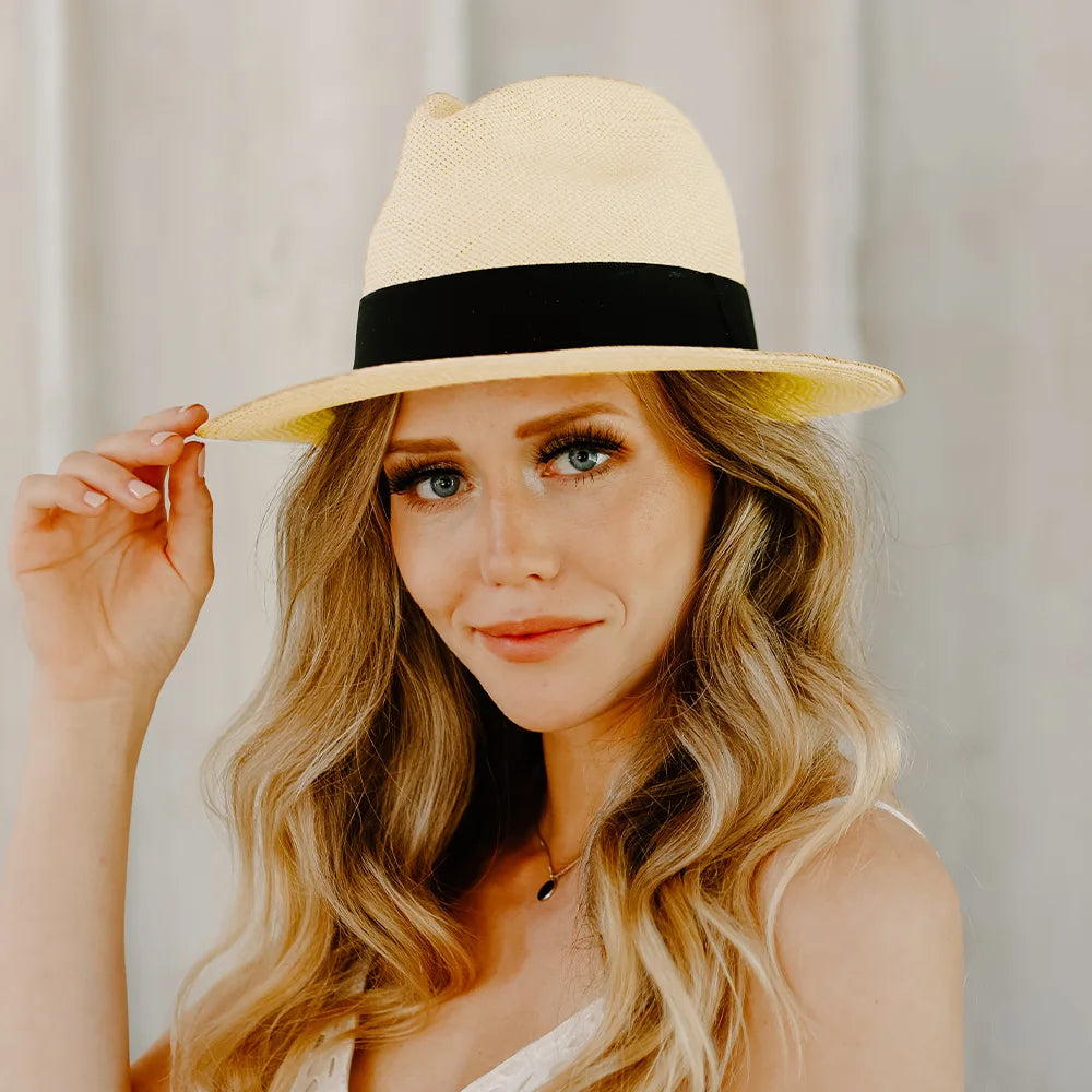 Havana | Womens Toyo Straw Panama Hat with Downturned Brim