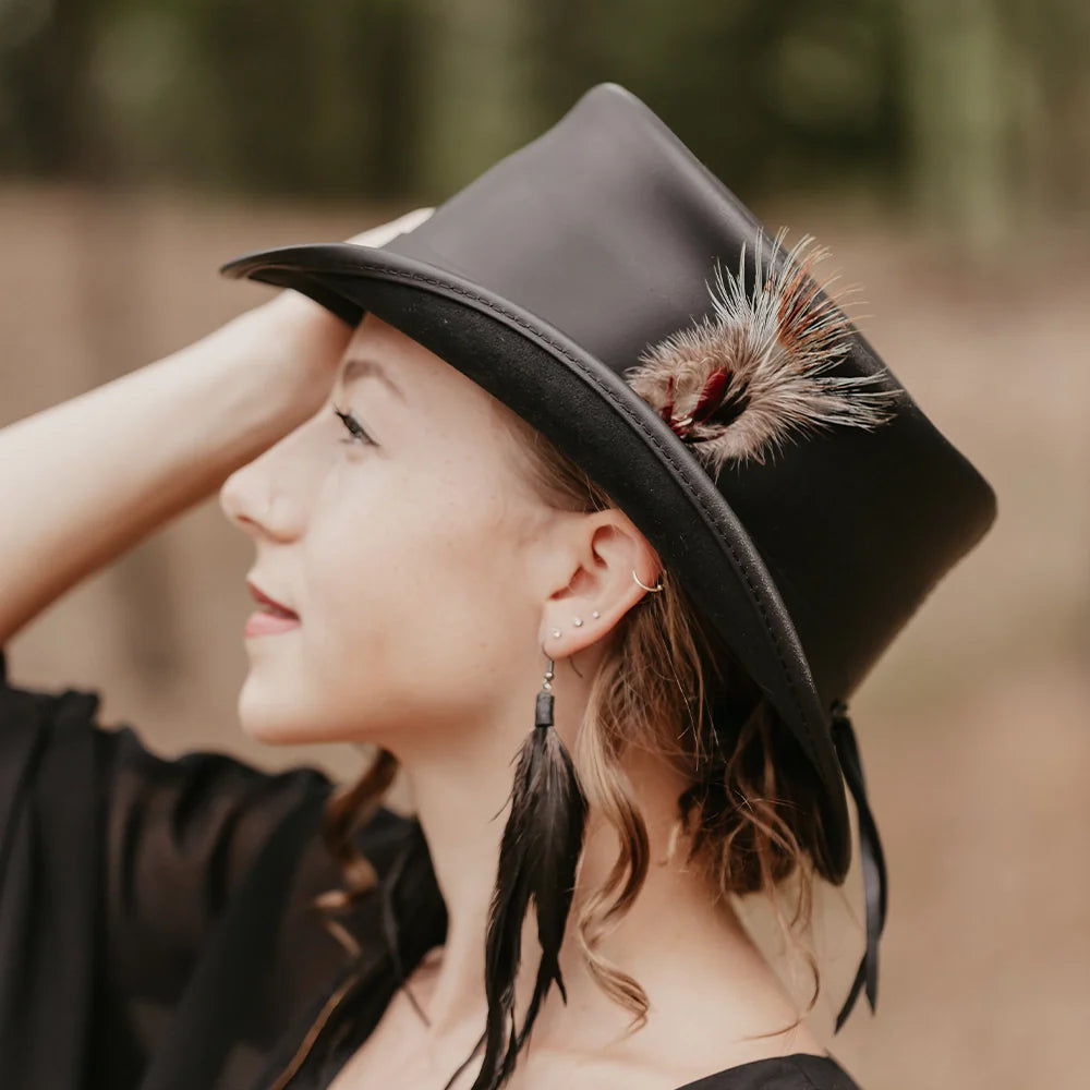 Marlow LT | Womens Leather Top Hat with LT Hat Band