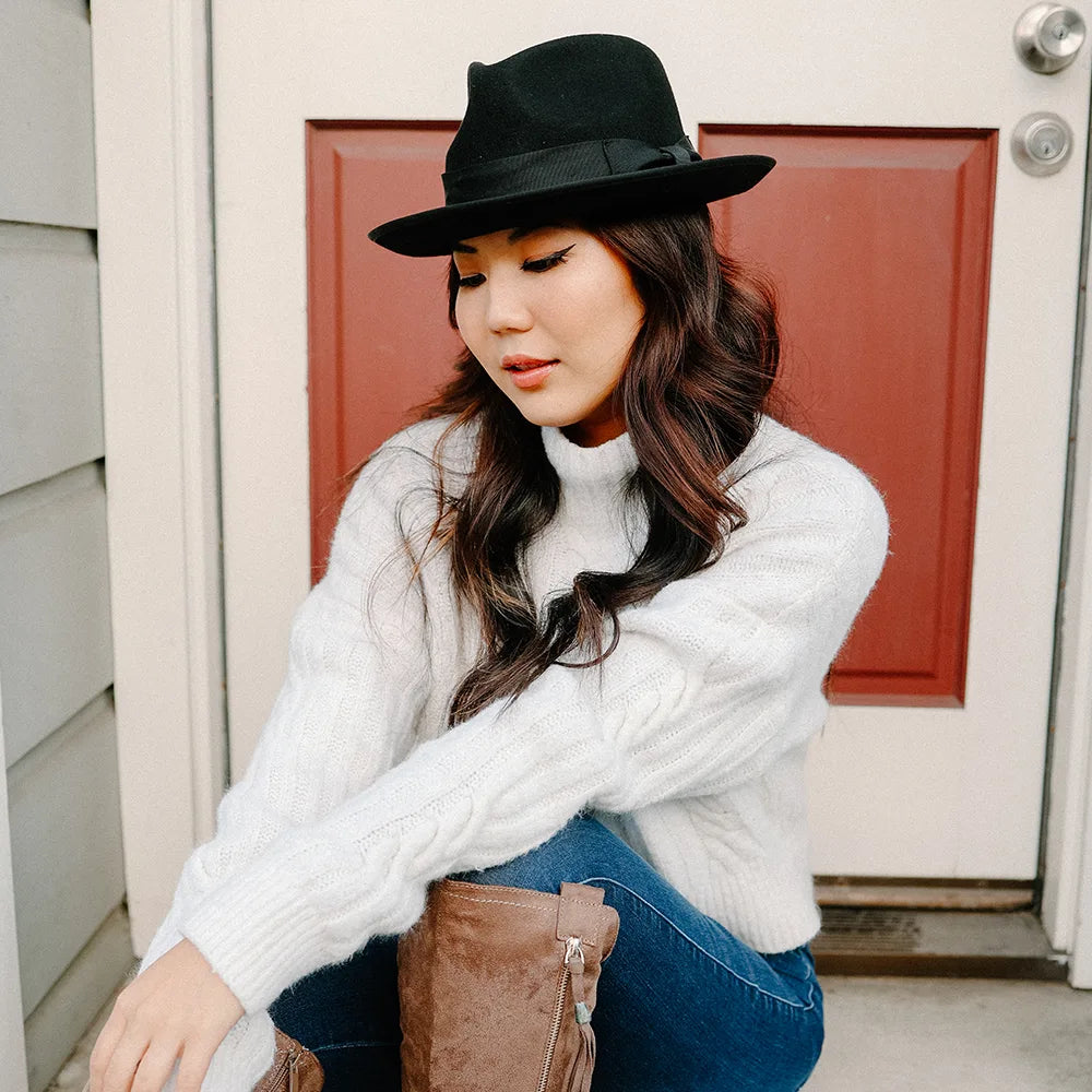 Pablo 2.0 | Womens Wool Felt Pinch Front Fedora Hat