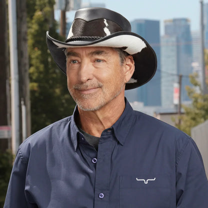 Pinto | Mens Leather Cowboy Hat with Calf Accents