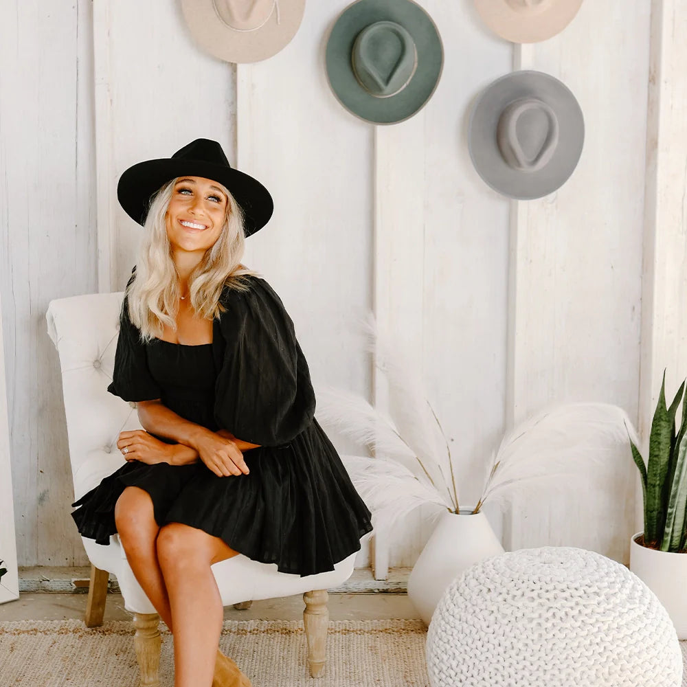 Rancher | Womens Wide Brim Felt Fedora Hat