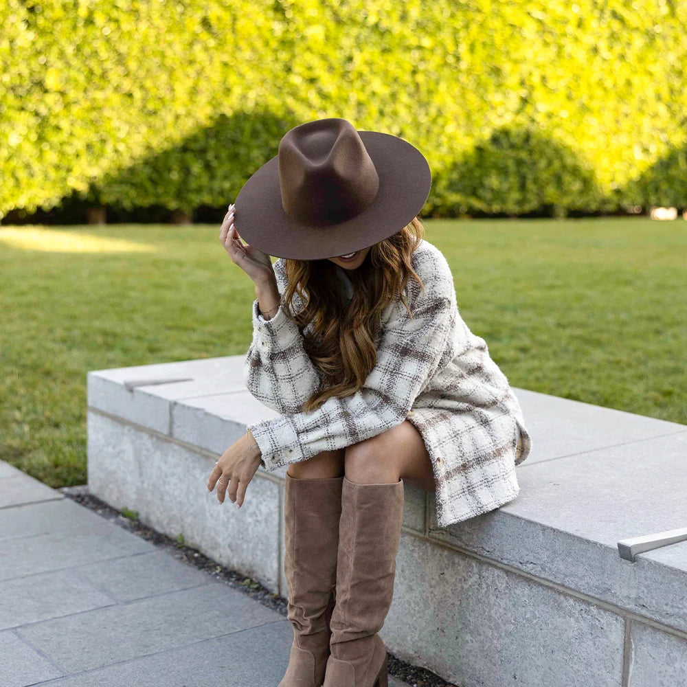 Rancher | Womens Wide Brim Felt Fedora Hat