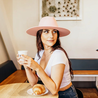 Rancher | Womens Wide Brim Felt Fedora Hat