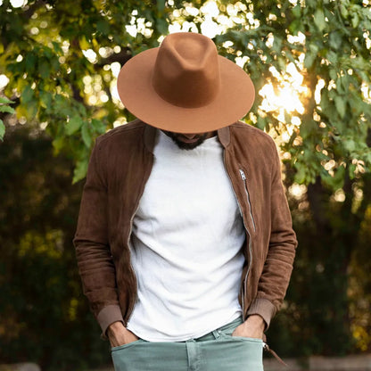 Rancher | Mens Wide Brim Felt Fedora Hat