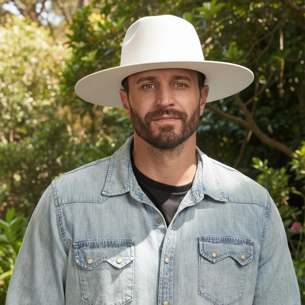 Rancher | Mens Wide Brim Felt Fedora Hat