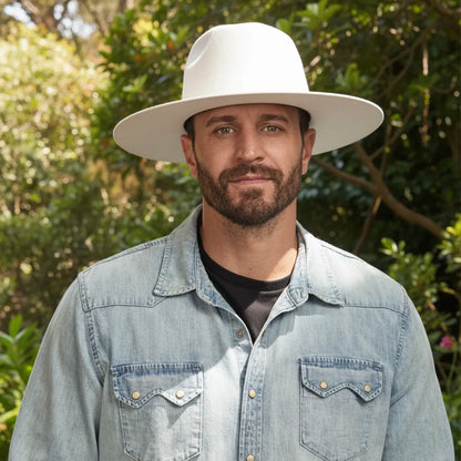 Rancher | Mens Wide Brim Felt Fedora Hat