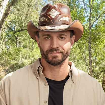 Storm | Mens Leather and Rattlesnake Cowboy Hat