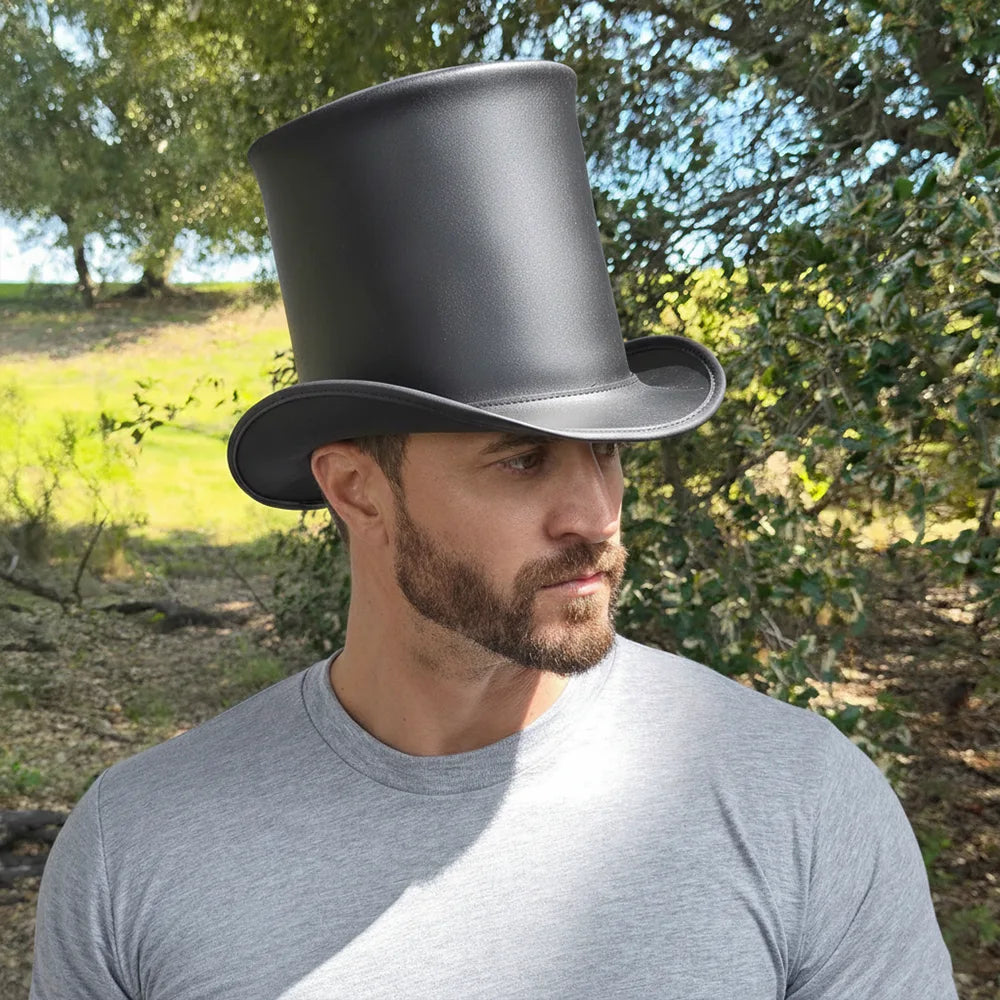 Stovepiper | Mens Leather Stovepipe Top Hat