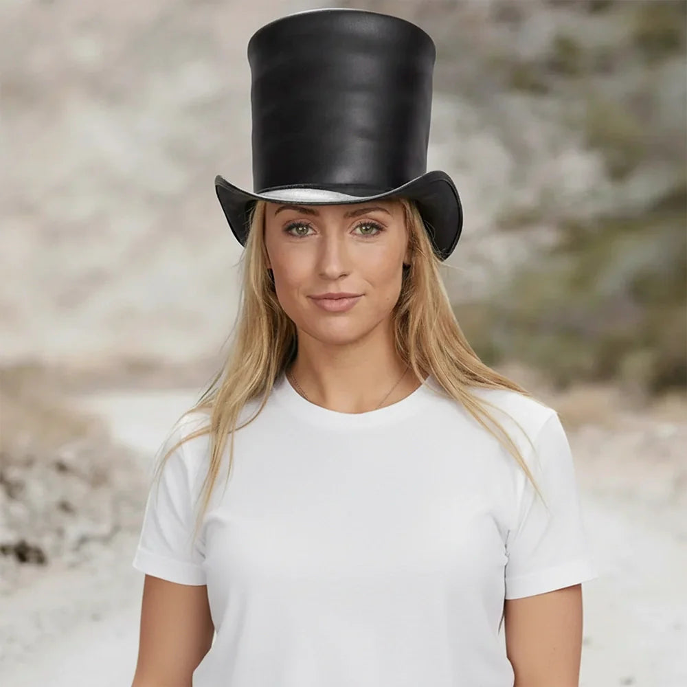Stovepiper | Womens Leather Stovepipe Top Hat