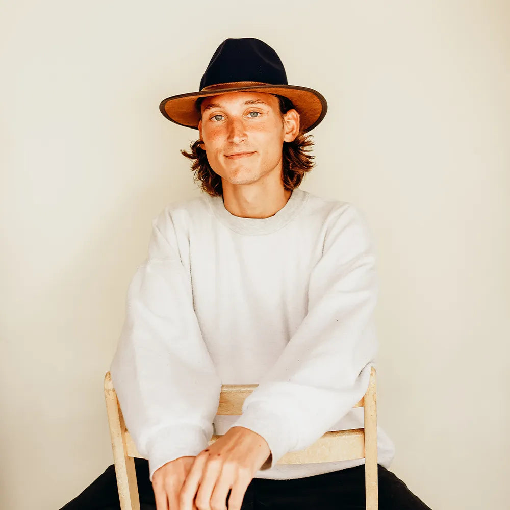 Summit | Mens Felt Leather Fedora Hat