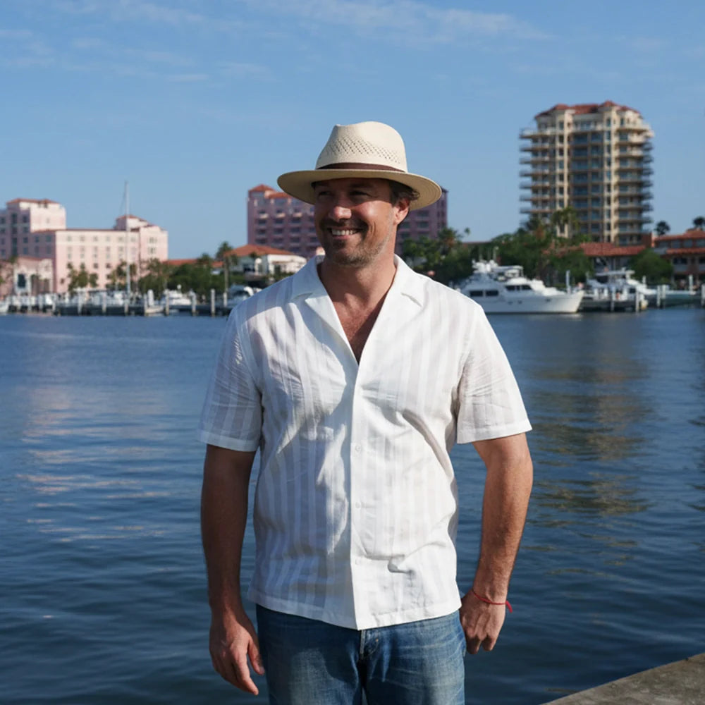 Tulum | Mens Genuine Panama Straw Fedora Hat