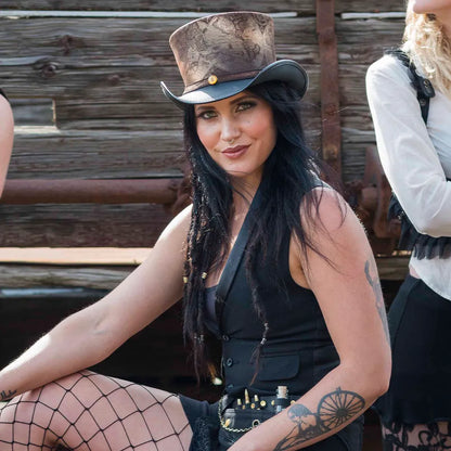 hAtlas | Womens Genuine Leather Top Hat