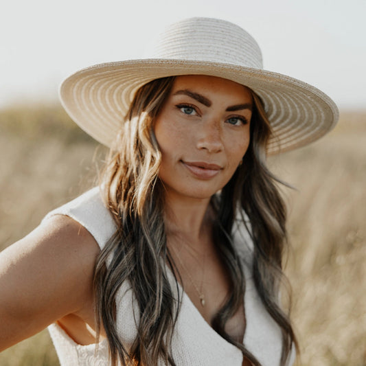 Capri | Womens Ivory Wide Brim Straw Sun Hat
