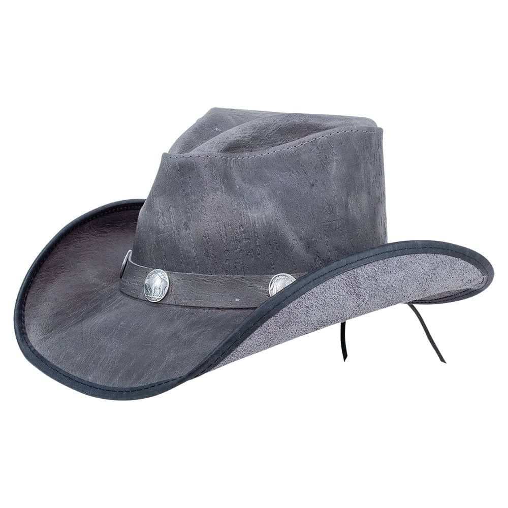 Cyclone Asphalt Leather Cowboy Hat with 3" Brim and 4" Crown by American Hat Makers