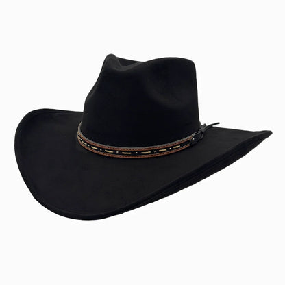 Ace High | Mens Suede Teardrop Crown Rancher Cowboy Hat