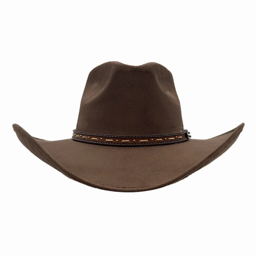 Ace High | Mens Suede Teardrop Crown Rancher Cowboy Hat