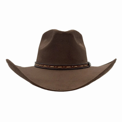 Ace High | Mens Suede Teardrop Crown Rancher Cowboy Hat