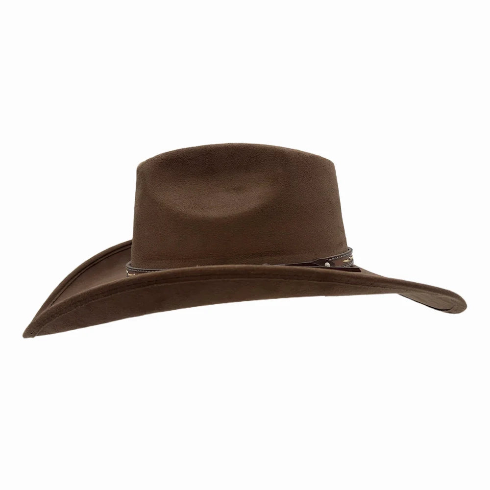 Ace High | Mens Suede Teardrop Crown Rancher Cowboy Hat
