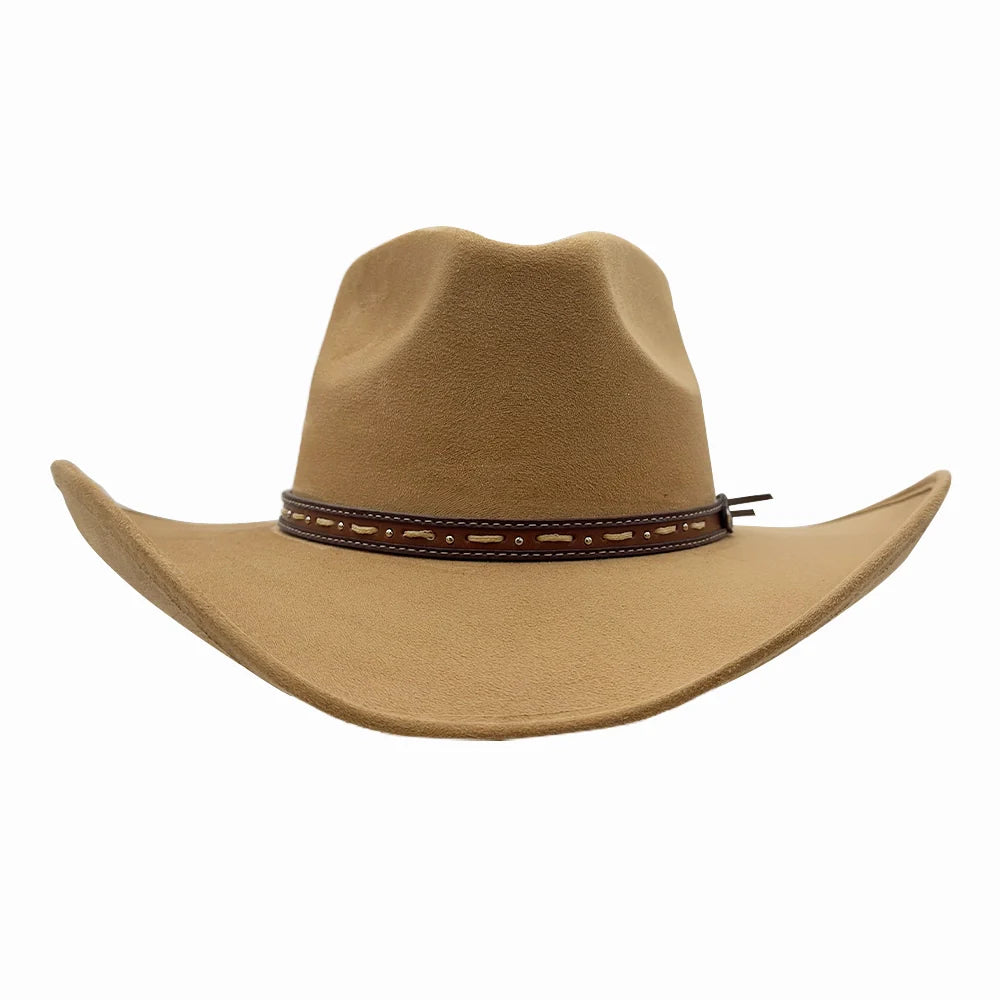 Ace High | Mens Suede Teardrop Crown Rancher Cowboy Hat