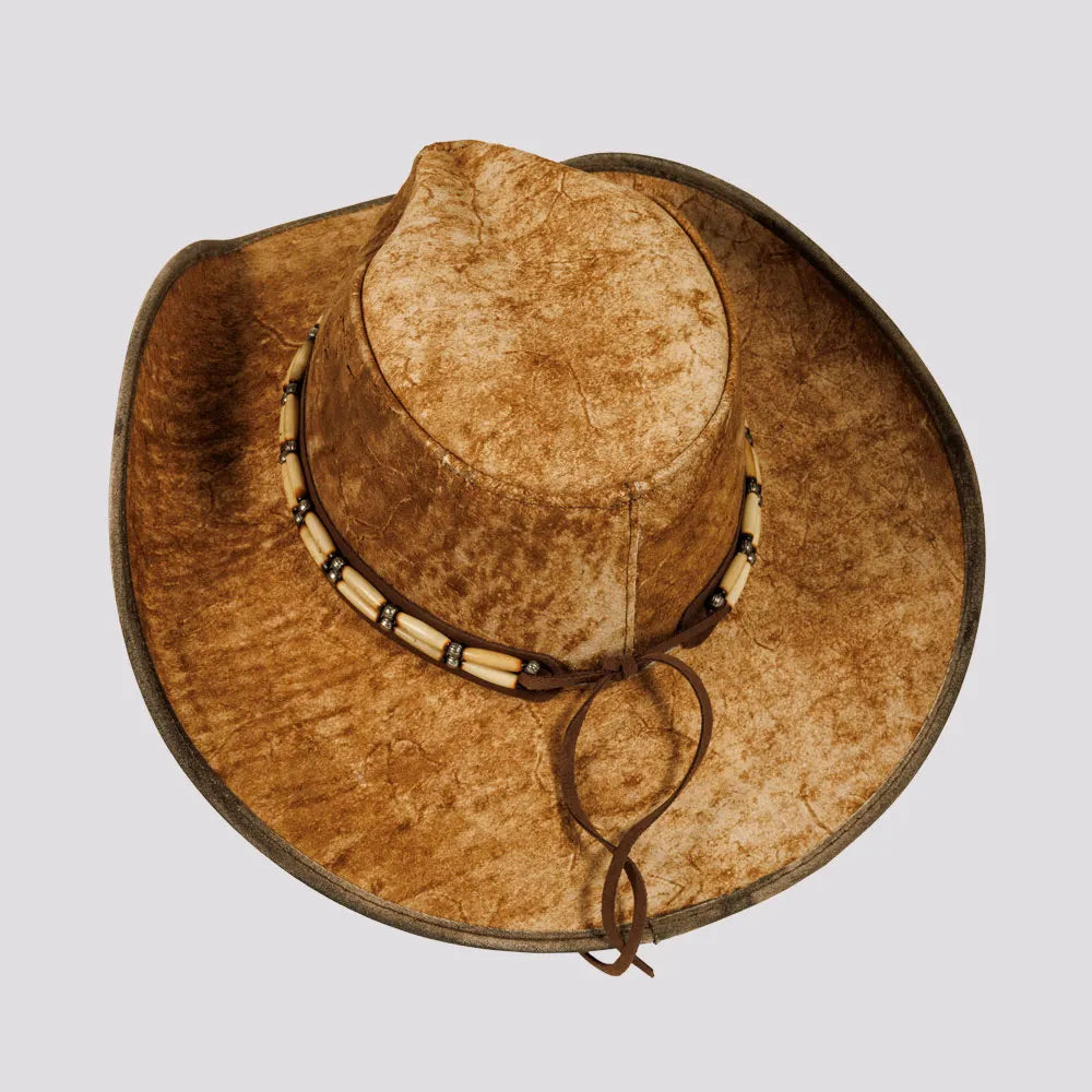 Ambush | Womens Jurassic Leather Outback Hat with Bead Trim