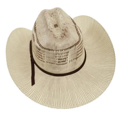 american trail straw cowboy hat top view