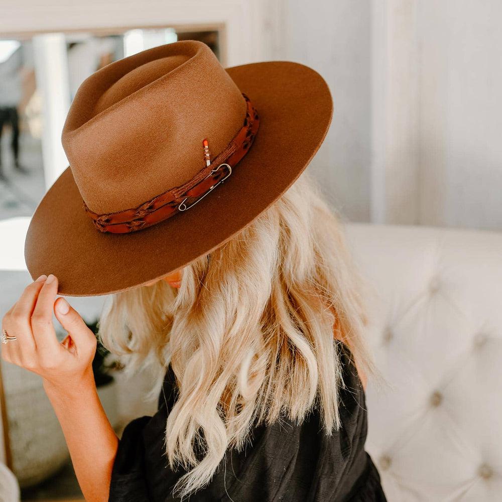 Aspen Brown Wide Brim Felt Fedora by American Hat Makers