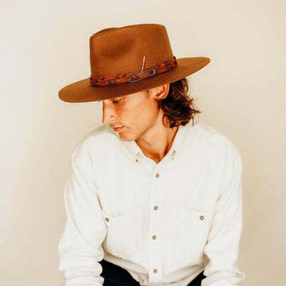 Aspen Brown Wide Brim Felt Fedora by American Hat Makers