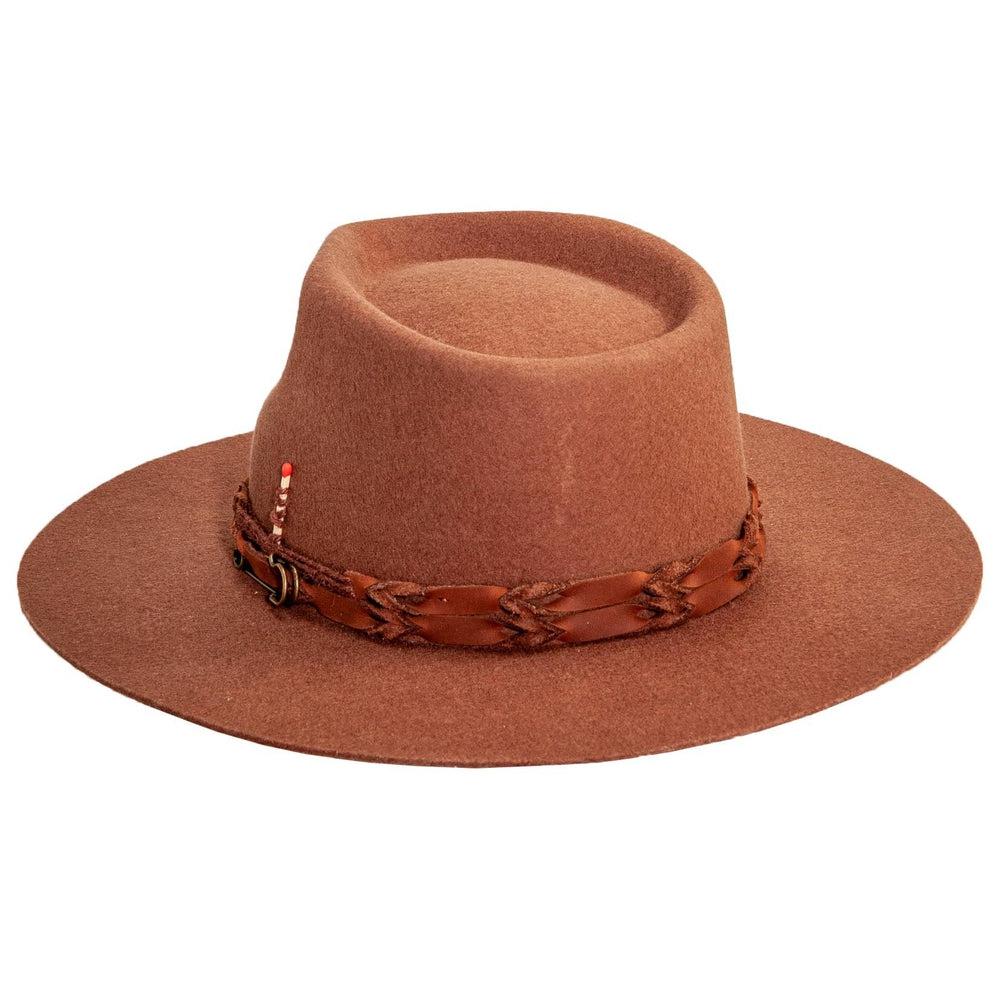 Aspen Brown Wide Brim Felt Fedora by American Hat Makers