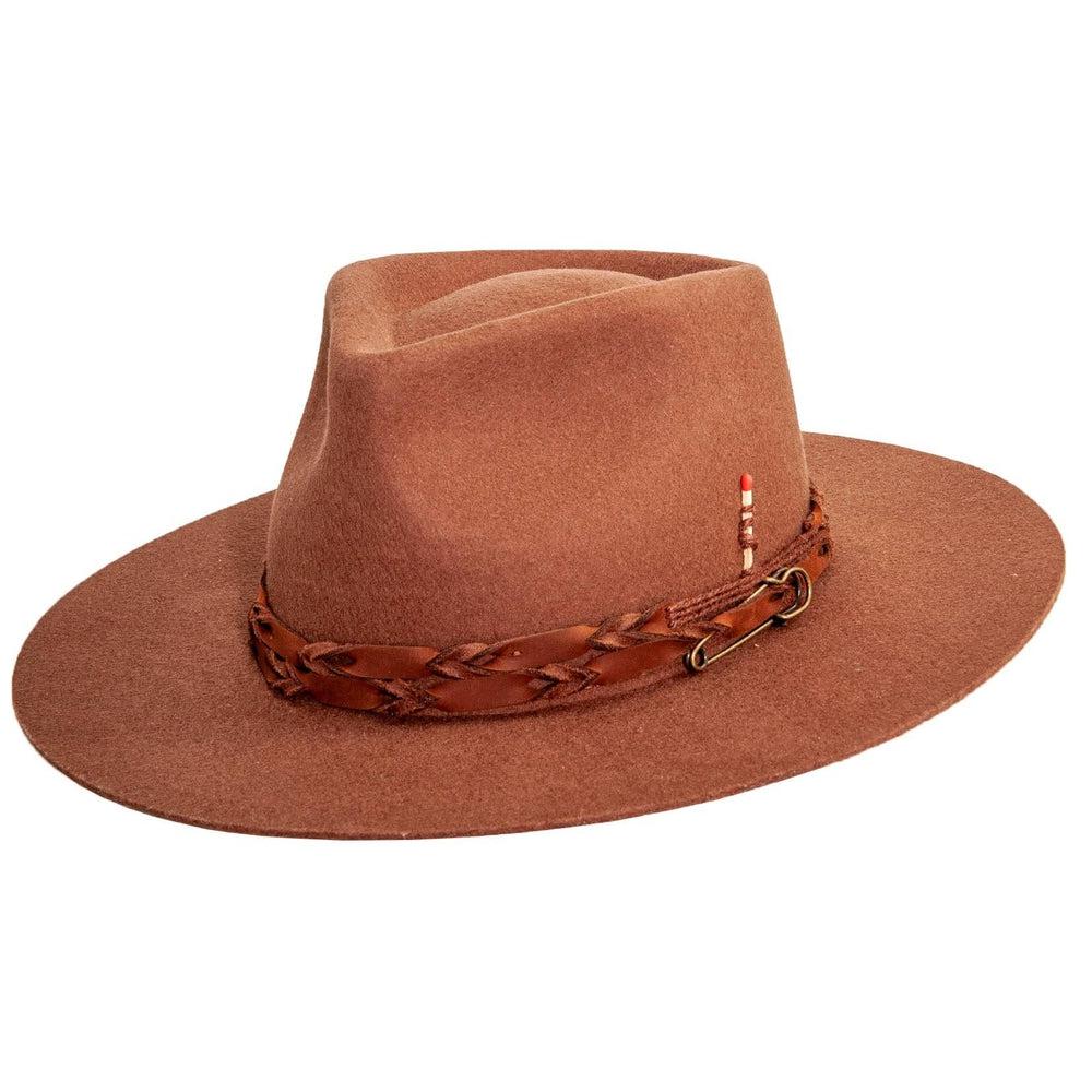 Aspen Brown Wide Brim Felt Fedora by American Hat Makers